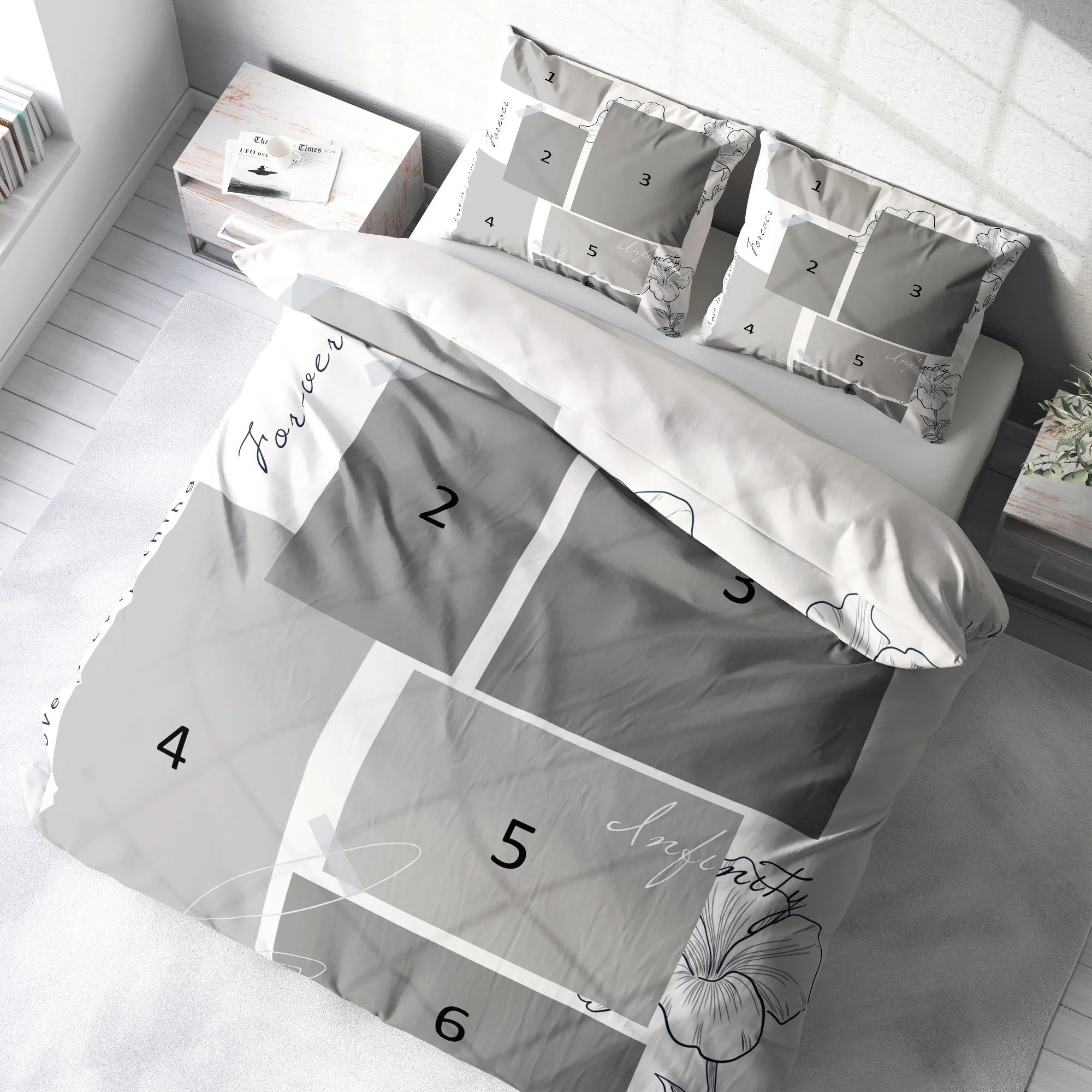 Monohome Kişiye Özel Çift Kişilik Nevresim Takımı Moment