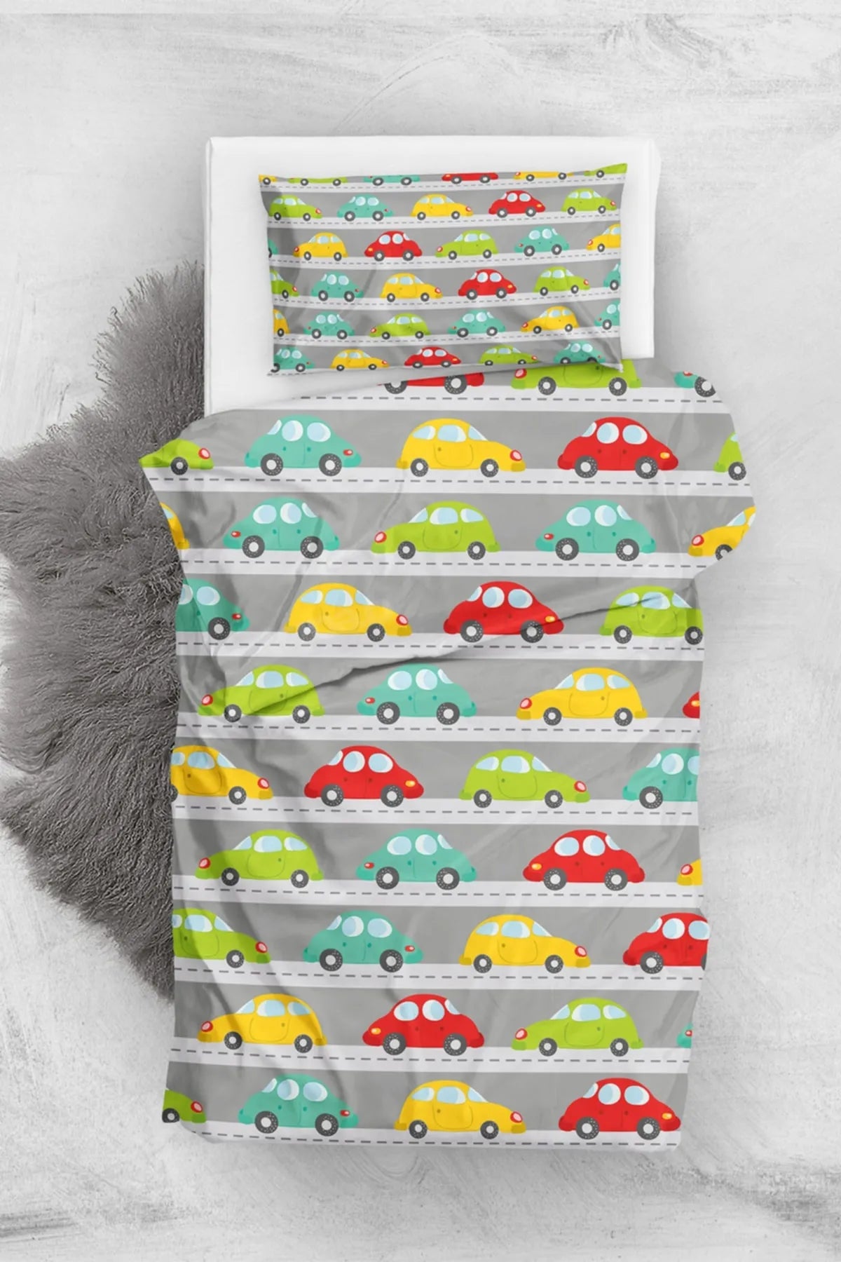 Baby Car 3d Pamuk Saten Bebek Nevresim Takımı