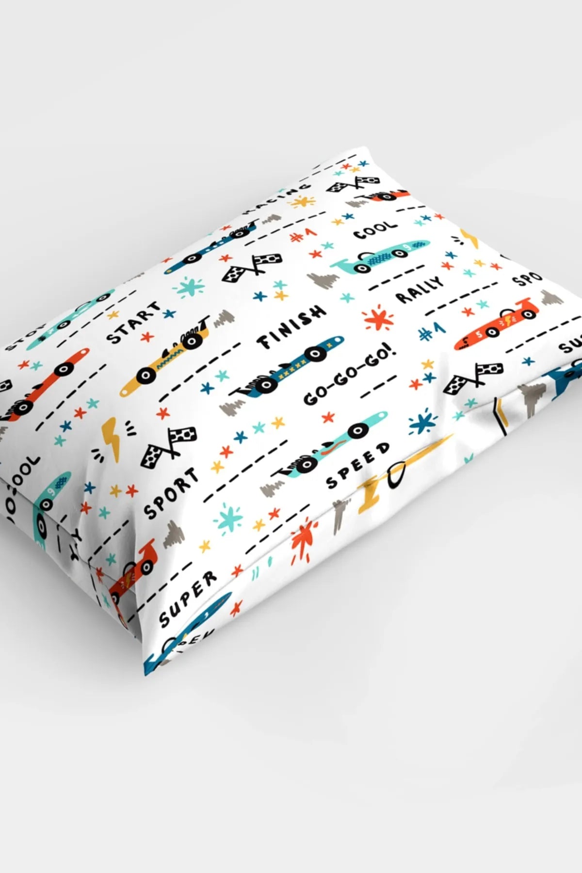 Race Car 3d Pamuk Saten Bebek Nevresim Takımı