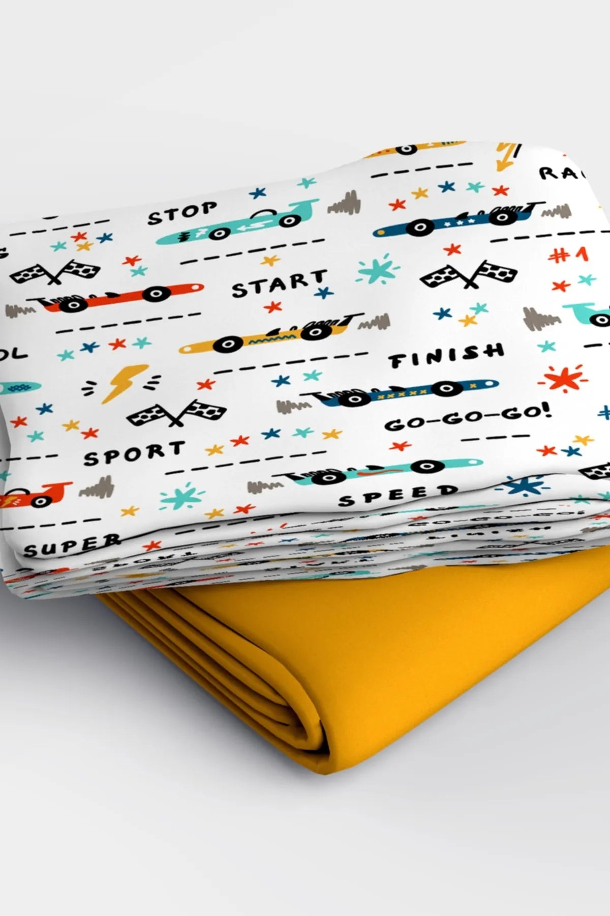 Race Car 3d Pamuk Saten Bebek Nevresim Takımı