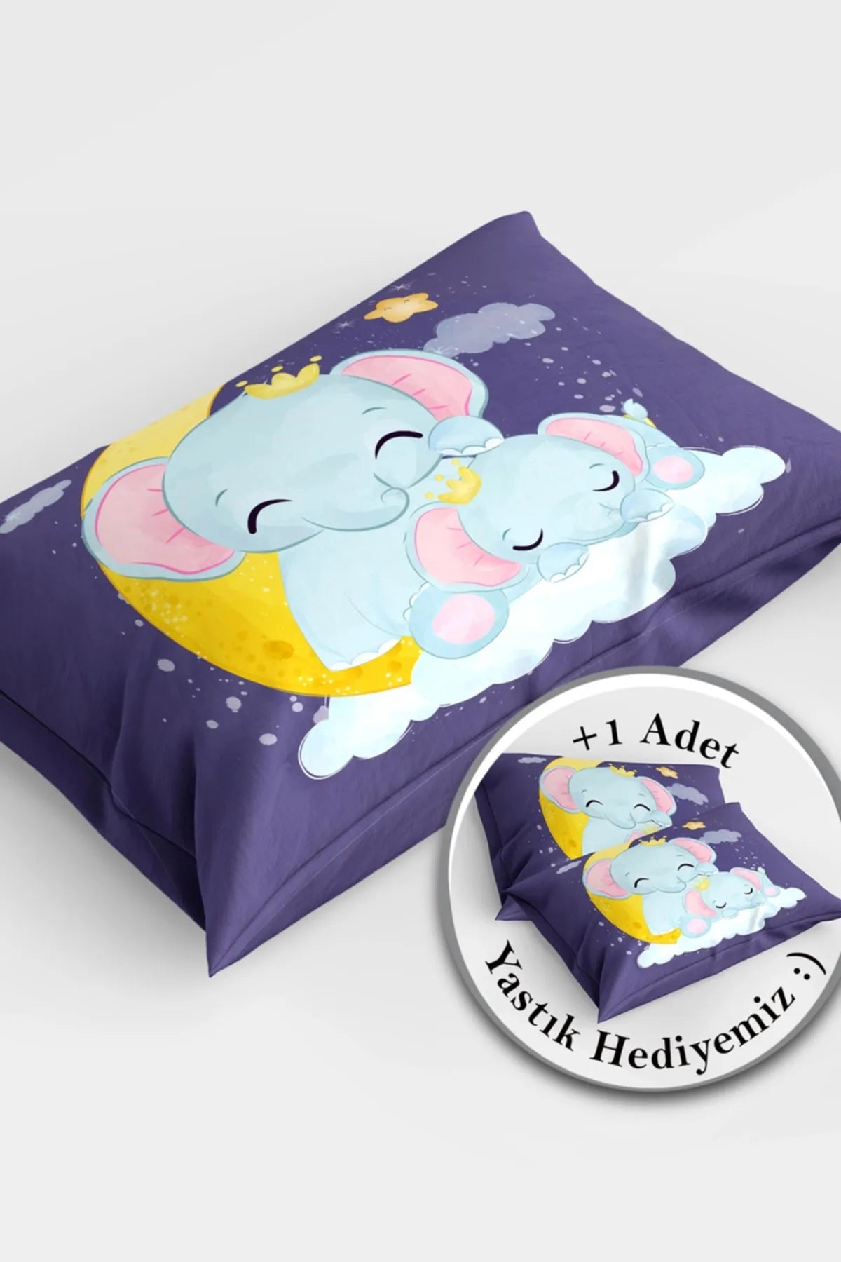 Purple Elephant 3d Pamuk Saten Bebek Nevresim Takımı