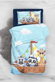 Animals Sail 3d Pamuk Saten Bebek Nevresim Takımı