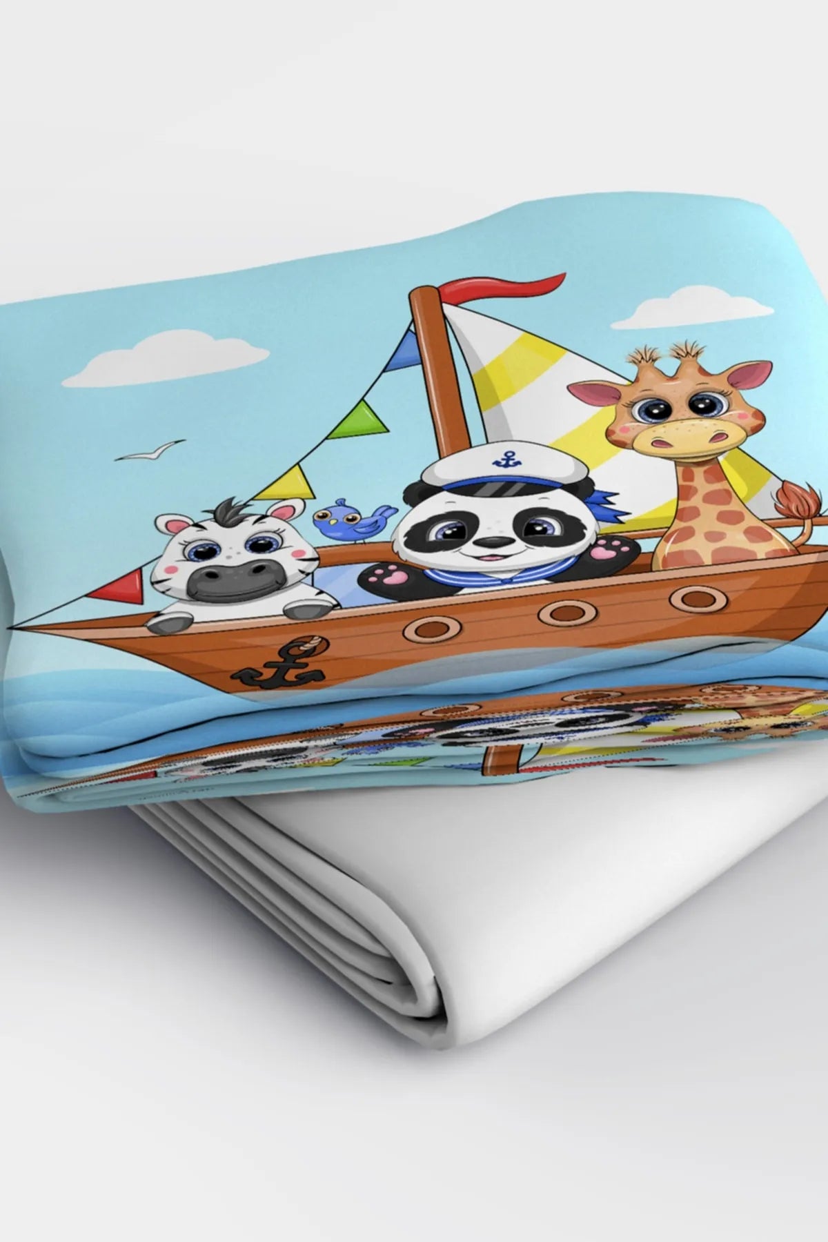 Animals Sail 3d Pamuk Saten Bebek Nevresim Takımı
