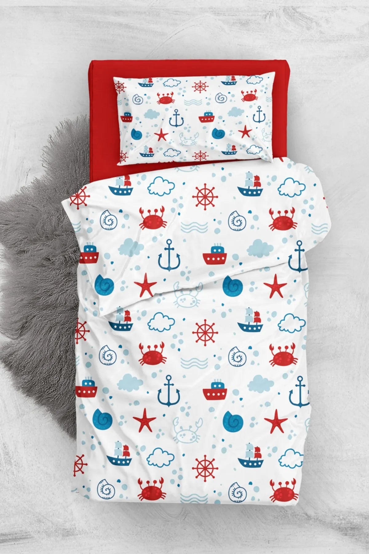 Marine 3d Pamuk Saten Bebek Nevresim Takımı