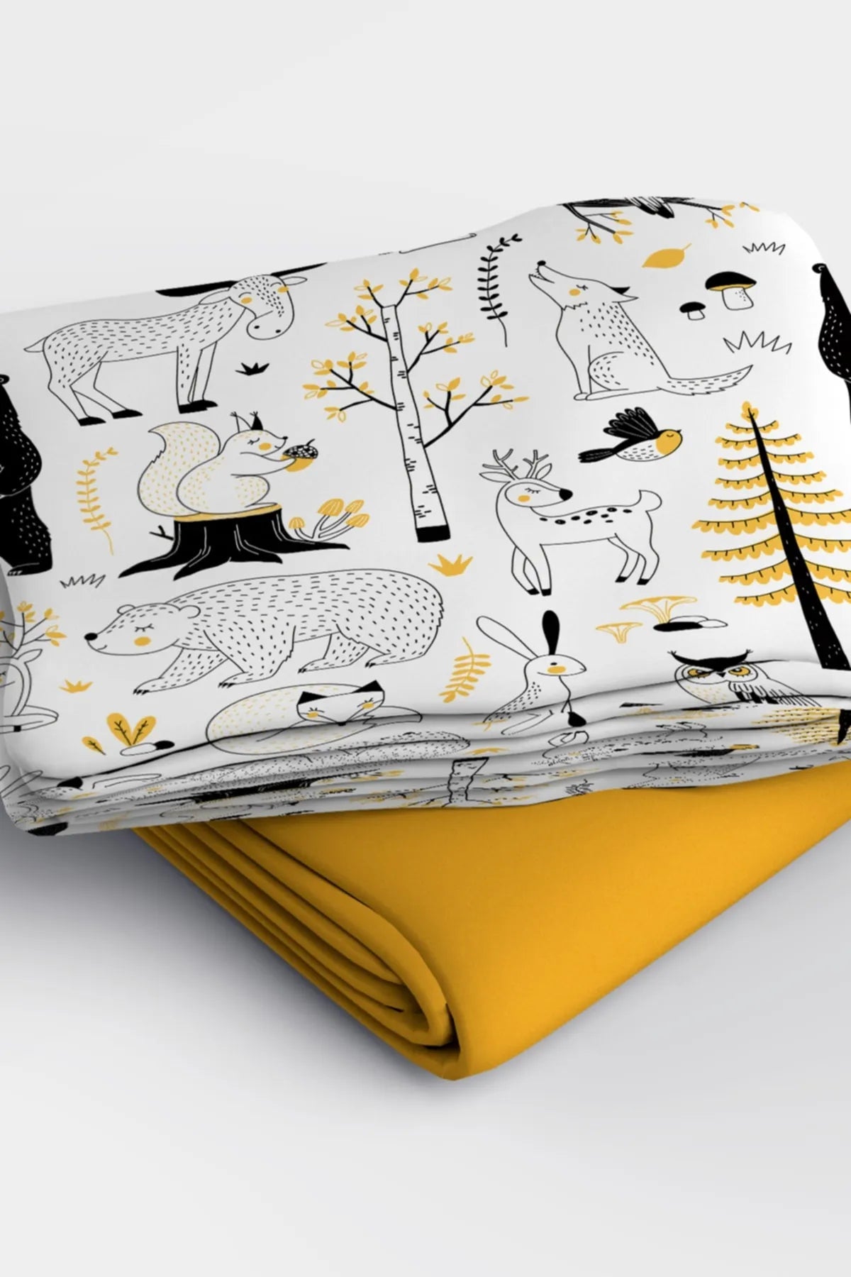 Yellow Animals 3d Pamuk Saten Bebek Nevresim Takımı