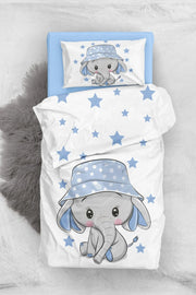 Star Elephant 3d Pamuk Saten Bebek Nevresim Takımı