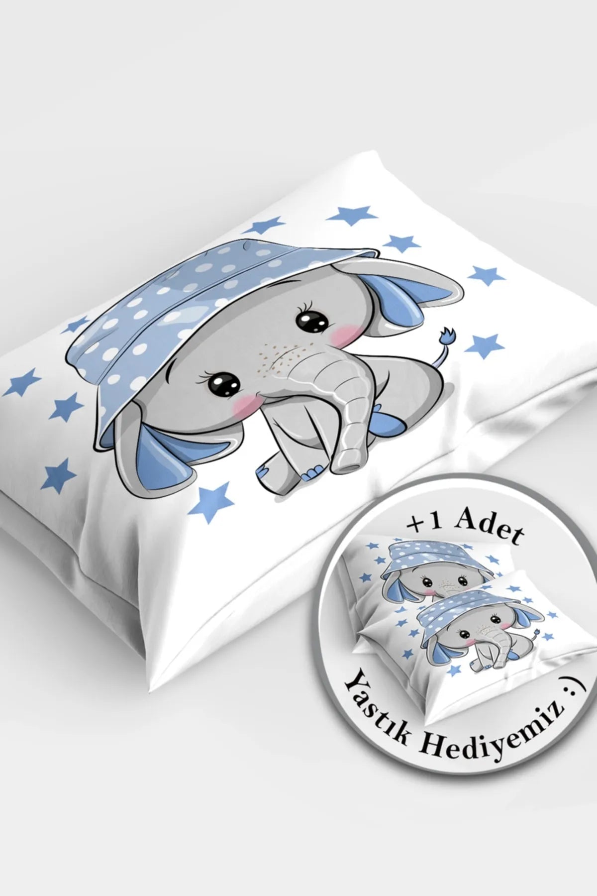 Star Elephant 3d Pamuk Saten Bebek Nevresim Takımı