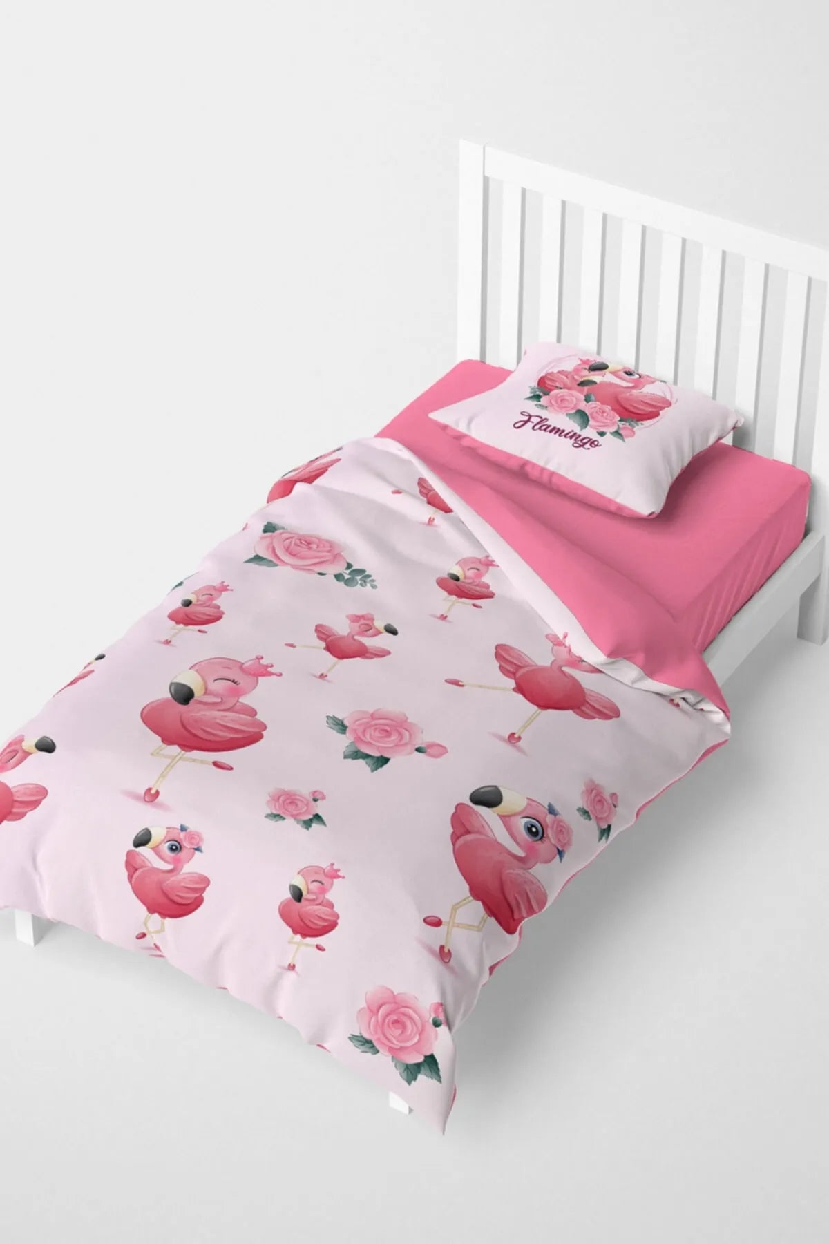 Flamingo Çocuk Nevresim Takımı 3d Pamuk Saten