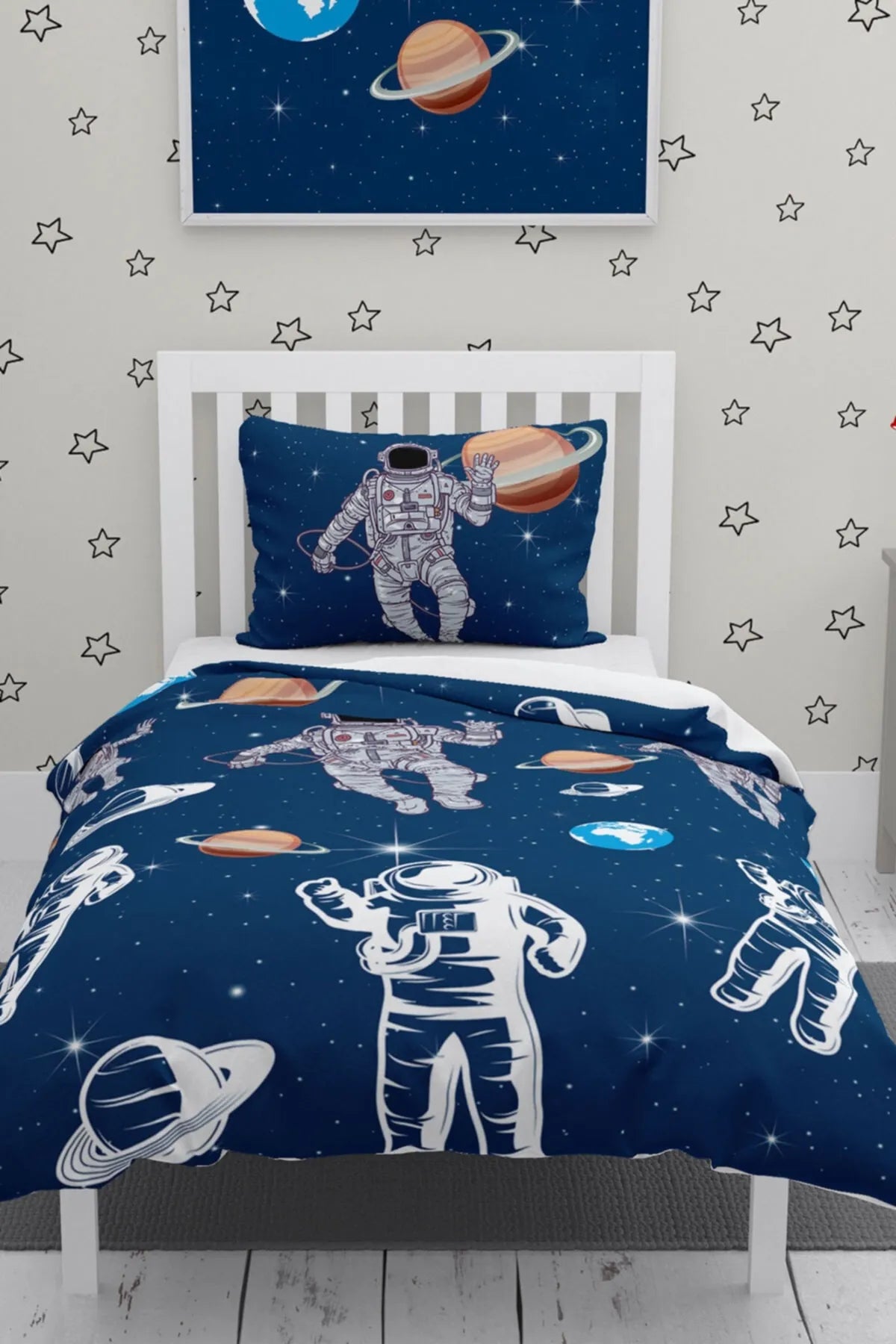 Astro Blue Çocuk Nevresim Takımı 3d Pamuk Saten