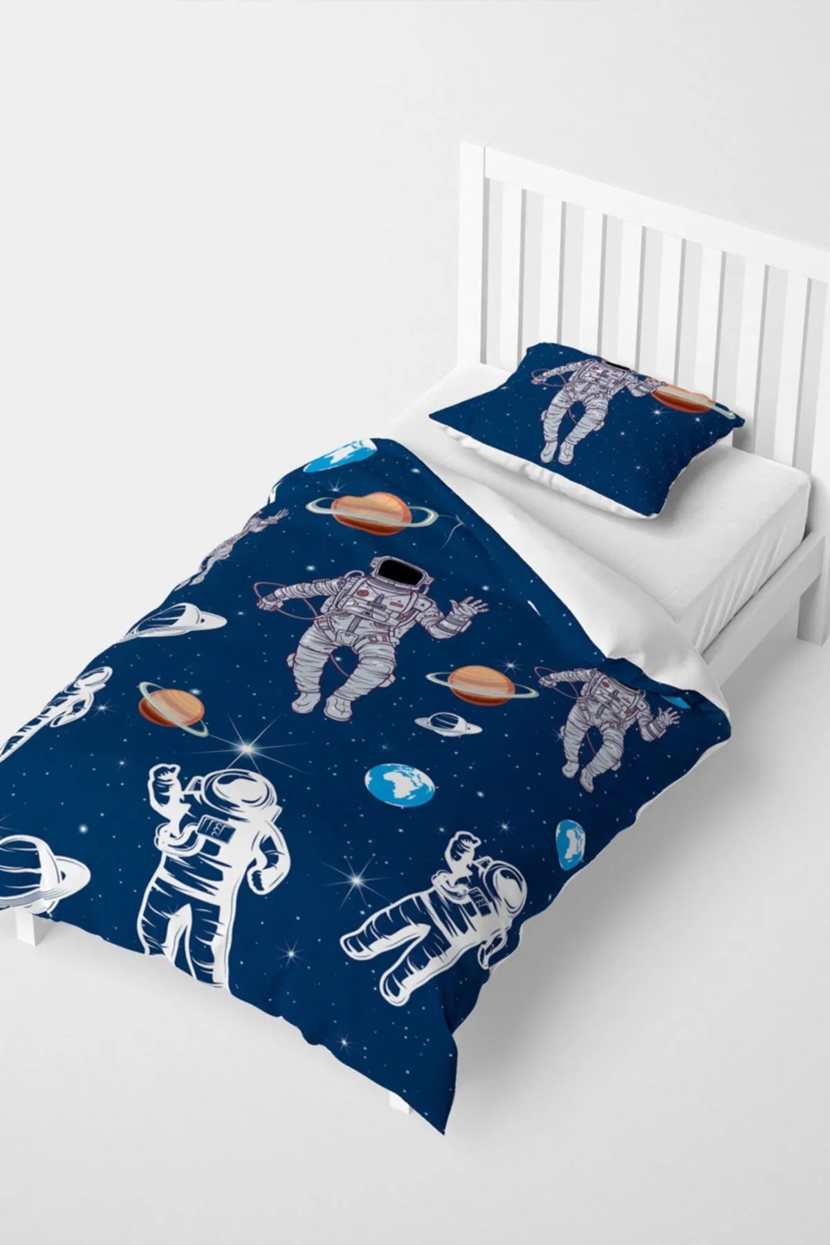 Astro Blue Çocuk Nevresim Takımı 3d Pamuk Saten