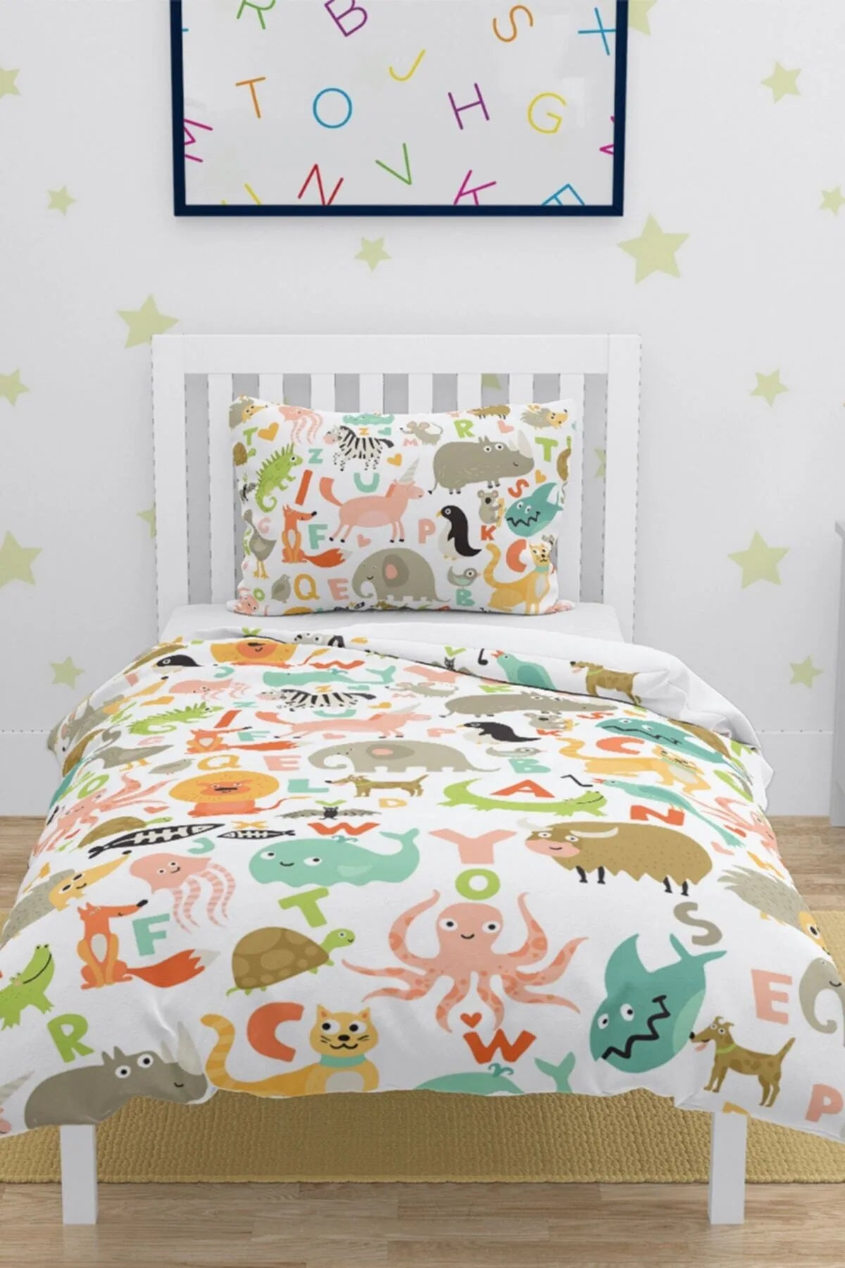 Sevimli Hayvanlar Çocuk Nevresim Takımı 3d Pamuk Saten