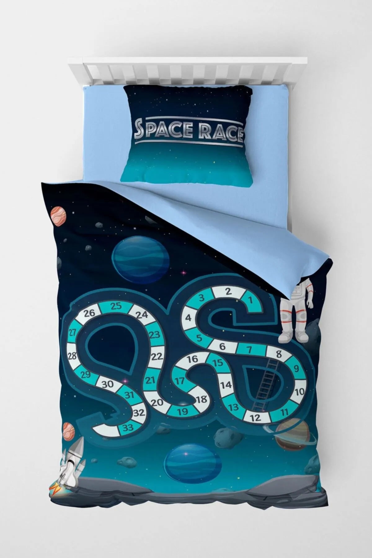 Number Space Çocuk Nevresim Takımı 3d Pamuk Saten