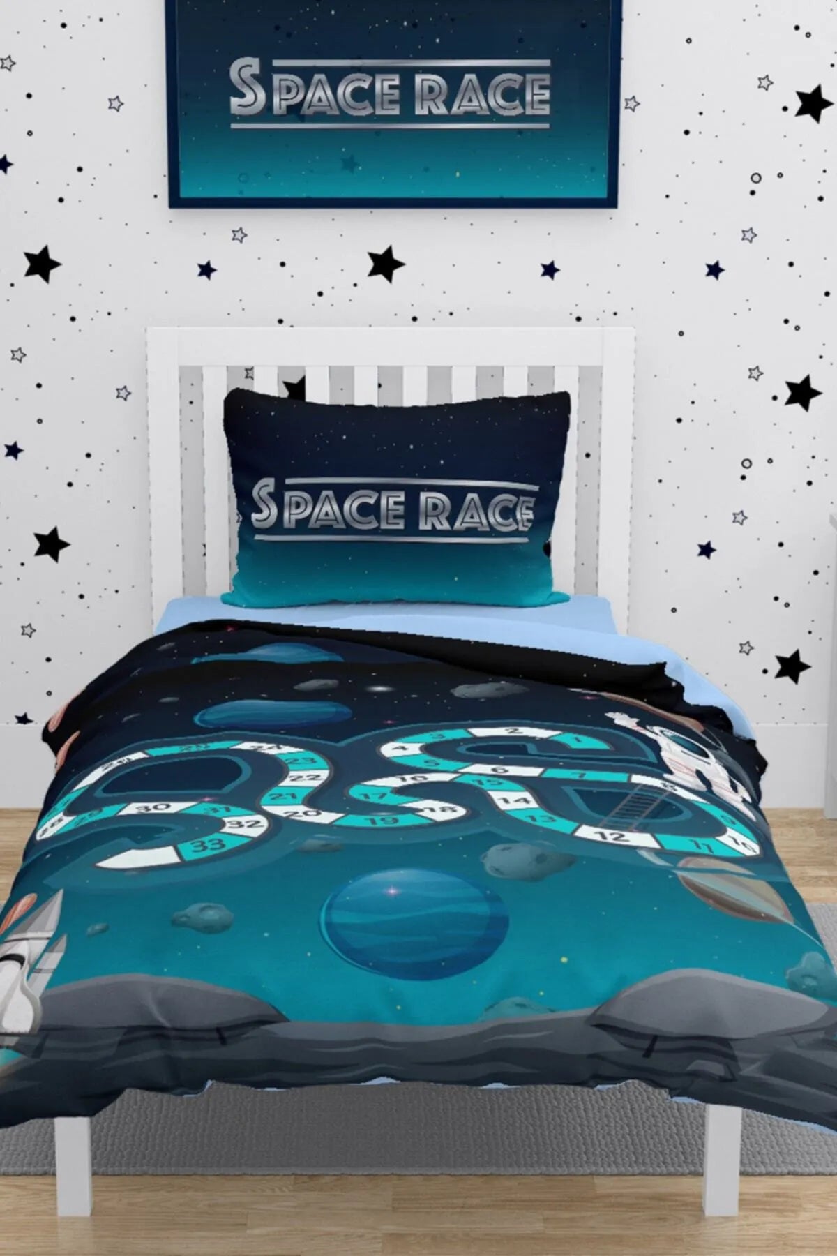 Number Space Çocuk Nevresim Takımı 3d Pamuk Saten