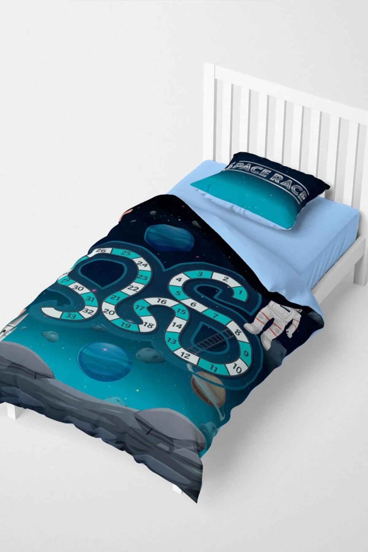 Number Space Çocuk Nevresim Takımı 3d Pamuk Saten