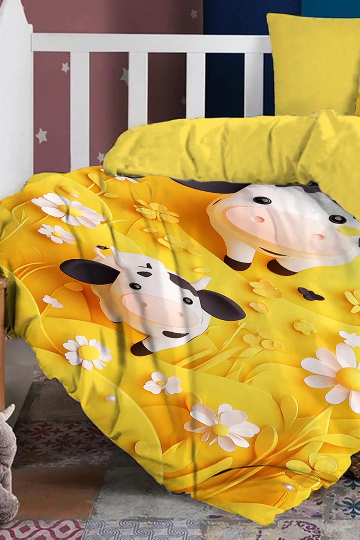 Bebek Nevresim %100 Pamuk Oeko-tex®Sertifikalı Özel Dokuma Beautiful Cow