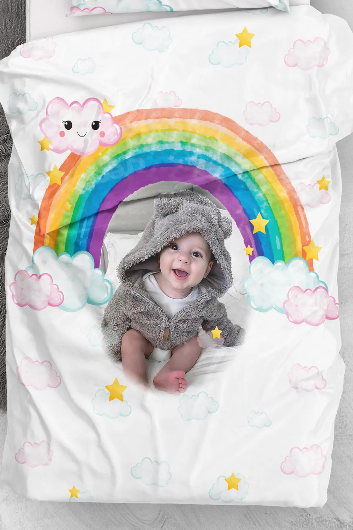 Percale Premium Kişiye Özel Resimli Bebek Nevresim Takımı - Çok Renkli