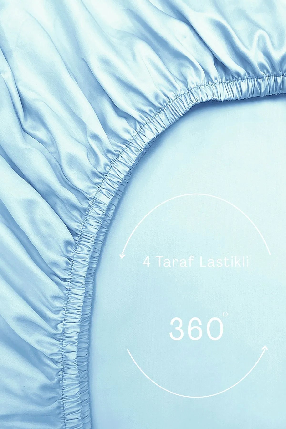 Lastikli Çarşaf %100 Pamuk Oeko-tex® Sertifikalı (Nevresim Kumaşından Üretilmiştir) 57 Tel Mavi