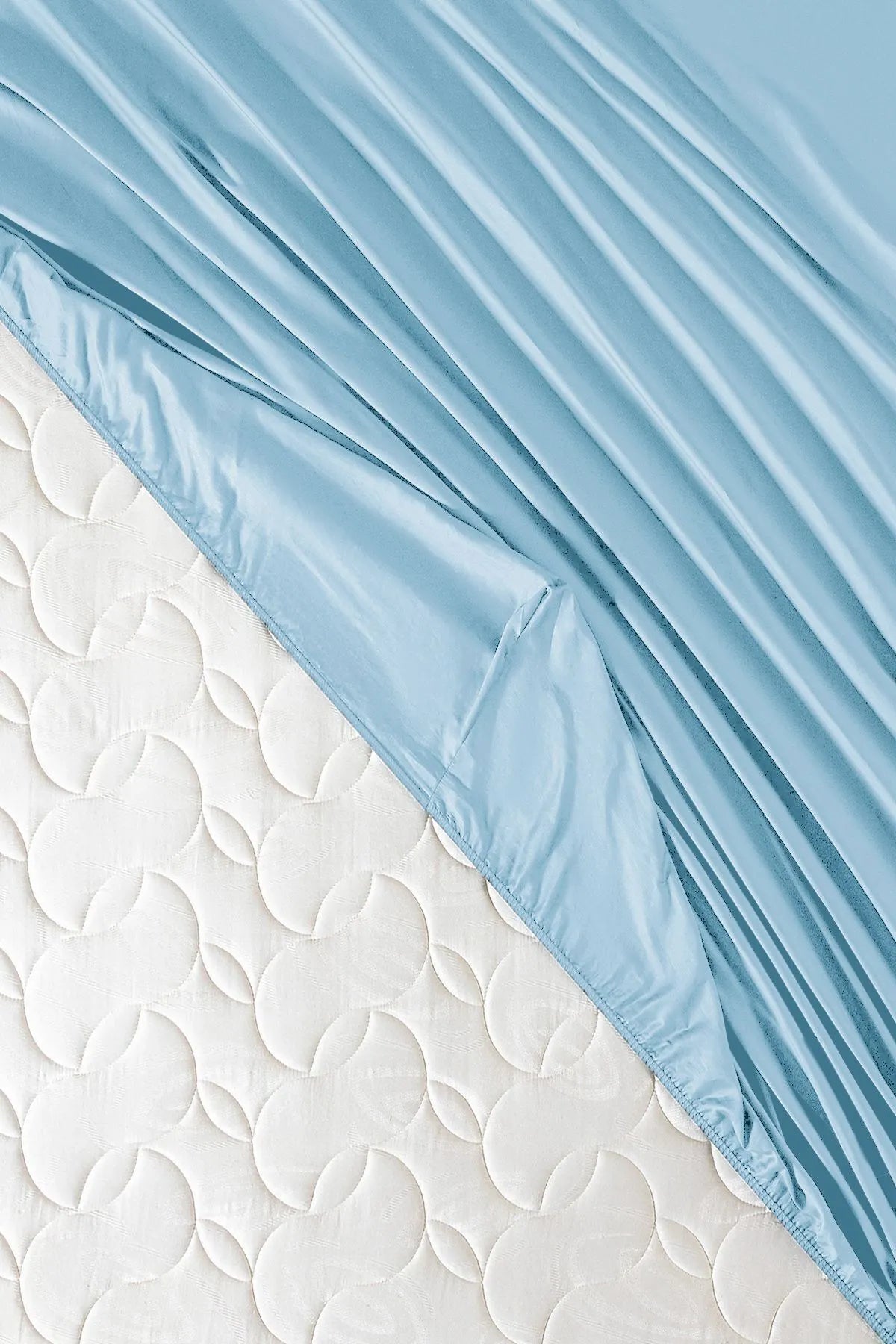 Lastikli Çarşaf %100 Pamuk Oeko-tex® Sertifikalı (Nevresim Kumaşından Üretilmiştir) 57 Tel Mavi