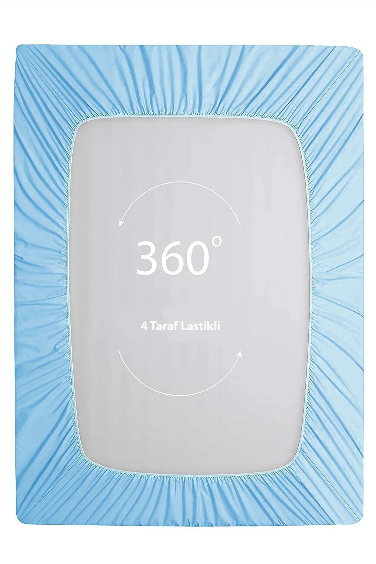 Lastikli Çarşaf %100 Pamuk Oeko-tex® Sertifikalı (Nevresim Kumaşından Üretilmiştir) 57 Tel Mavi