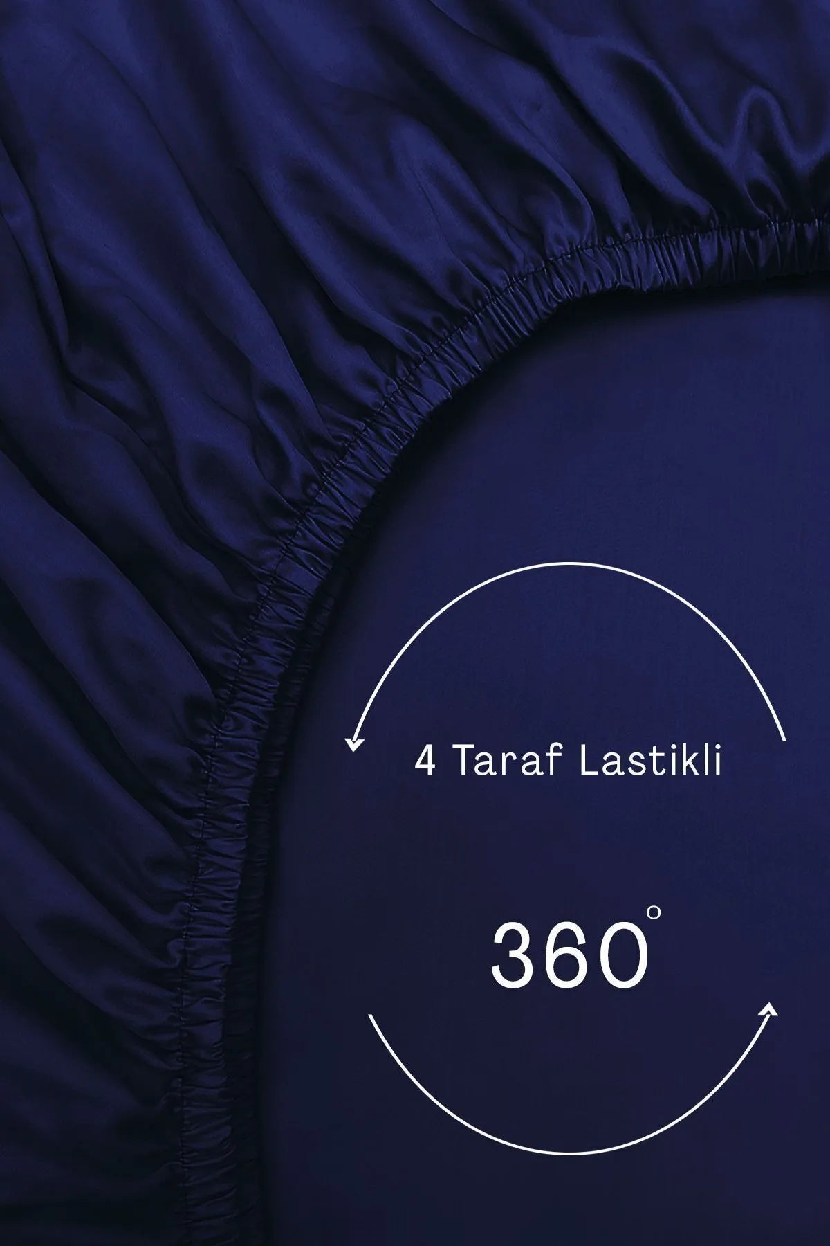 Lastikli Çarşaf %100 Pamuk Oeko-tex® Sertifikalı (Nevresim Kumaşından Üretilmiştir) 57 Tel Lacivert