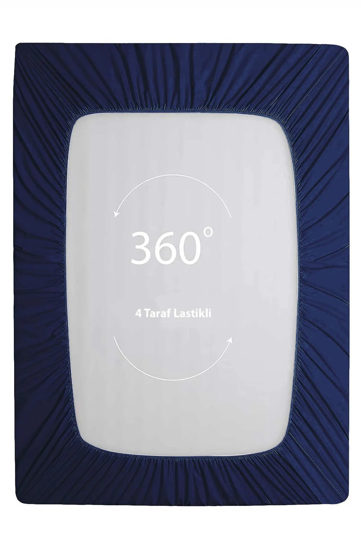 Lastikli Çarşaf %100 Pamuk Oeko-tex® Sertifikalı (Nevresim Kumaşından Üretilmiştir) 57 Tel Lacivert