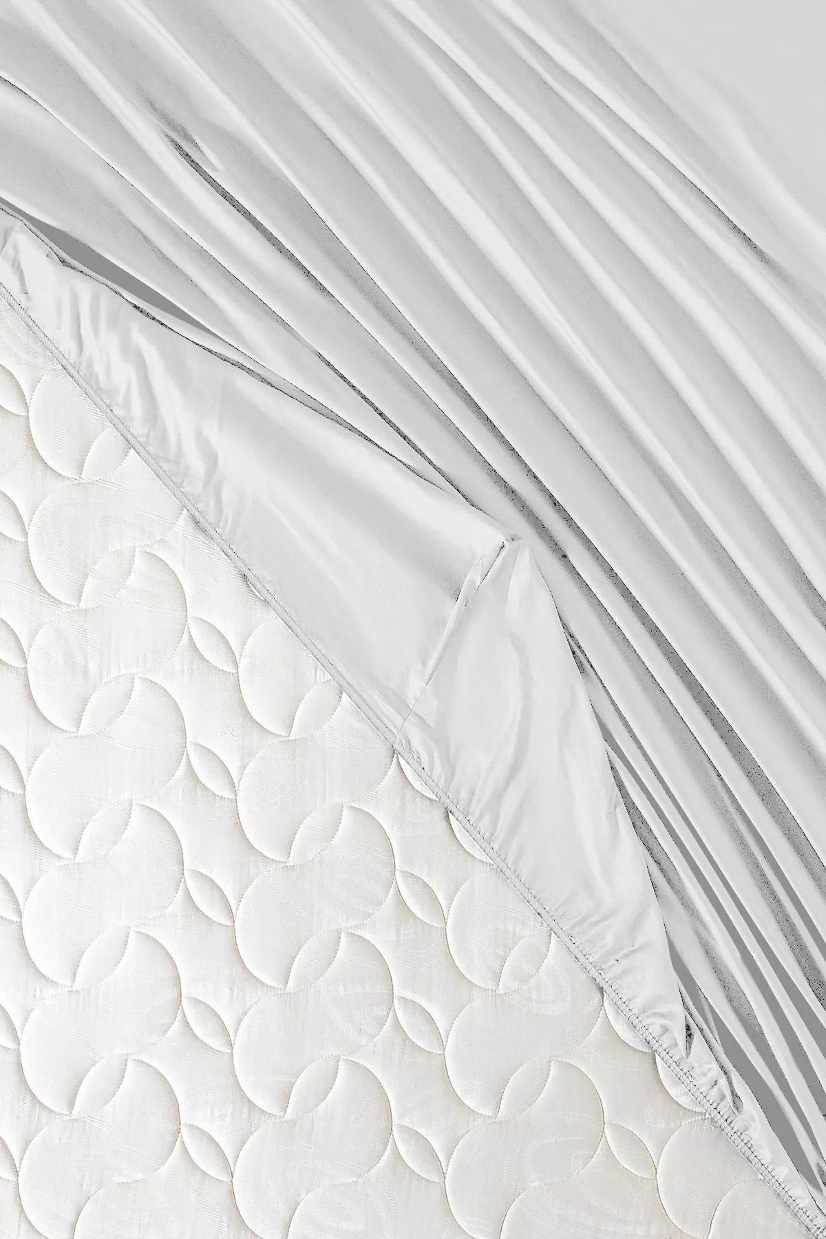 Lastikli Çarşaf %100 Pamuk Oeko-tex® Sertifikalı (Nevresim Kumaşından Üretilmiştir) 57 Tel Beyaz