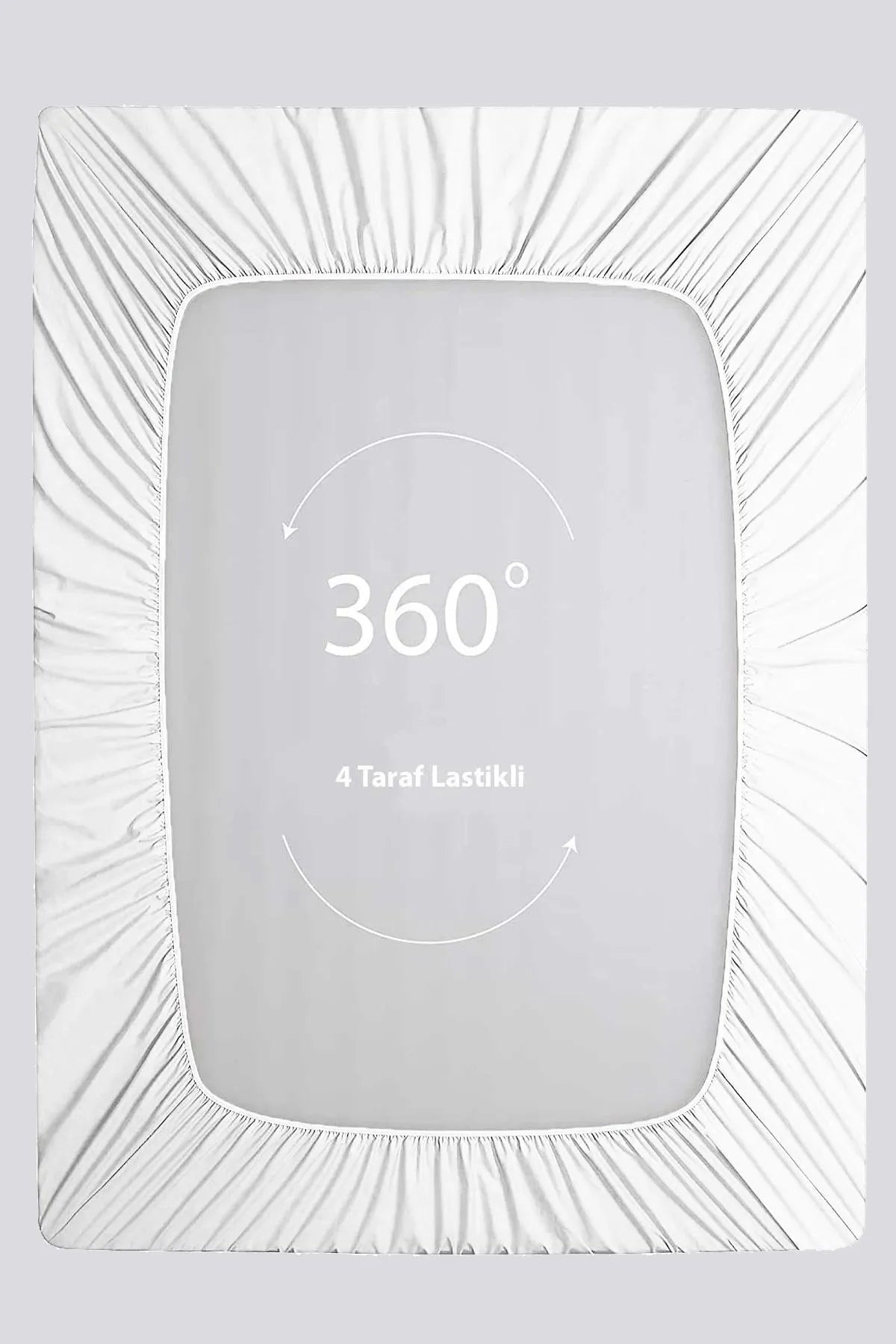 Lastikli Çarşaf %100 Pamuk Oeko-tex® Sertifikalı (Nevresim Kumaşından Üretilmiştir) 57 Tel Beyaz