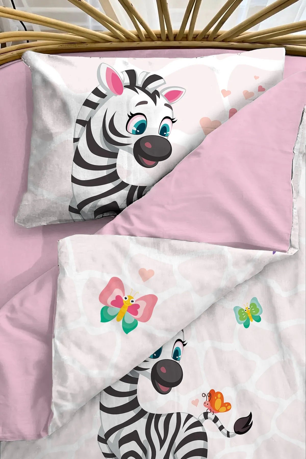 Bebek Nevresim %100 Pamuk Oeko-tex®Sertifikalı Özel Dokuma Zebra 3d