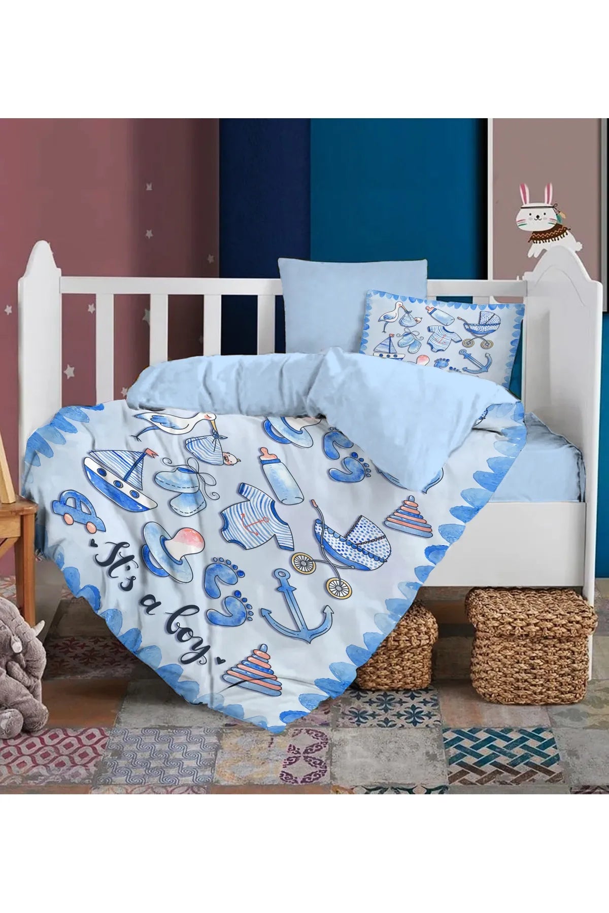 Bebek Nevresim %100 Pamuk Oeko-tex®Sertifikalı Özel Dokuma Ocean Captain