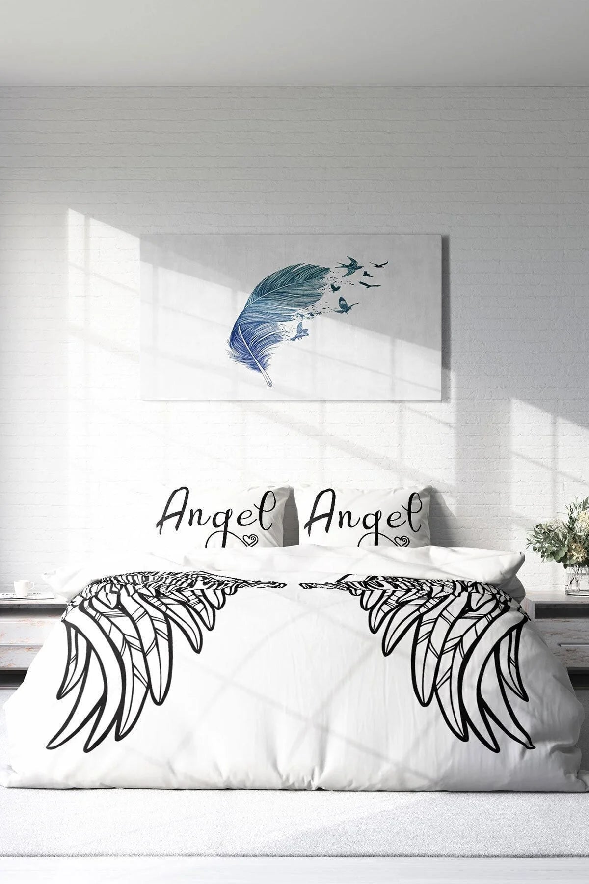 Angel Wing Modern Çift Kişilik Nevresim Takımı