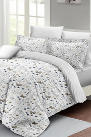 Butterfly Flower Luxury Çift Kişilik Pamuk Saten Nevresim Takımı