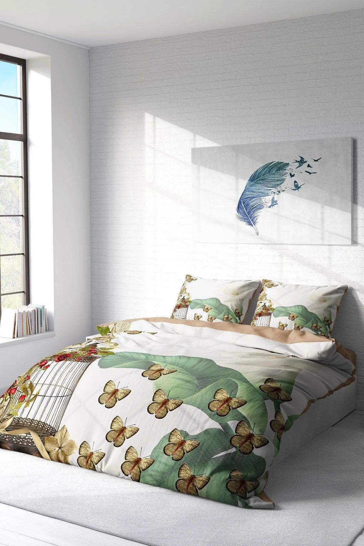 Butterflys 3D Çift Kişilik Nevresim Takımı