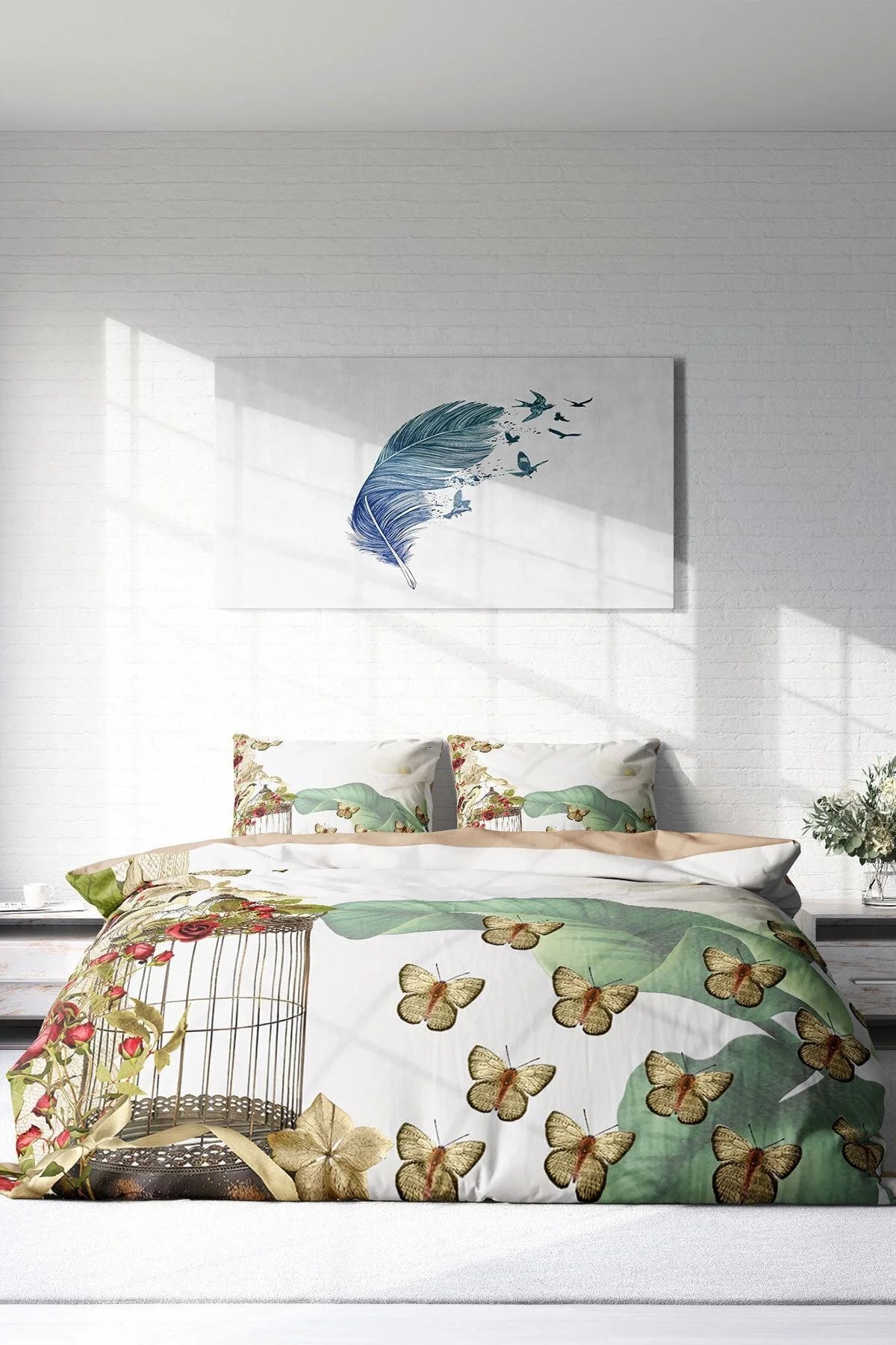 Butterflys 3D Çift Kişilik Nevresim Takımı