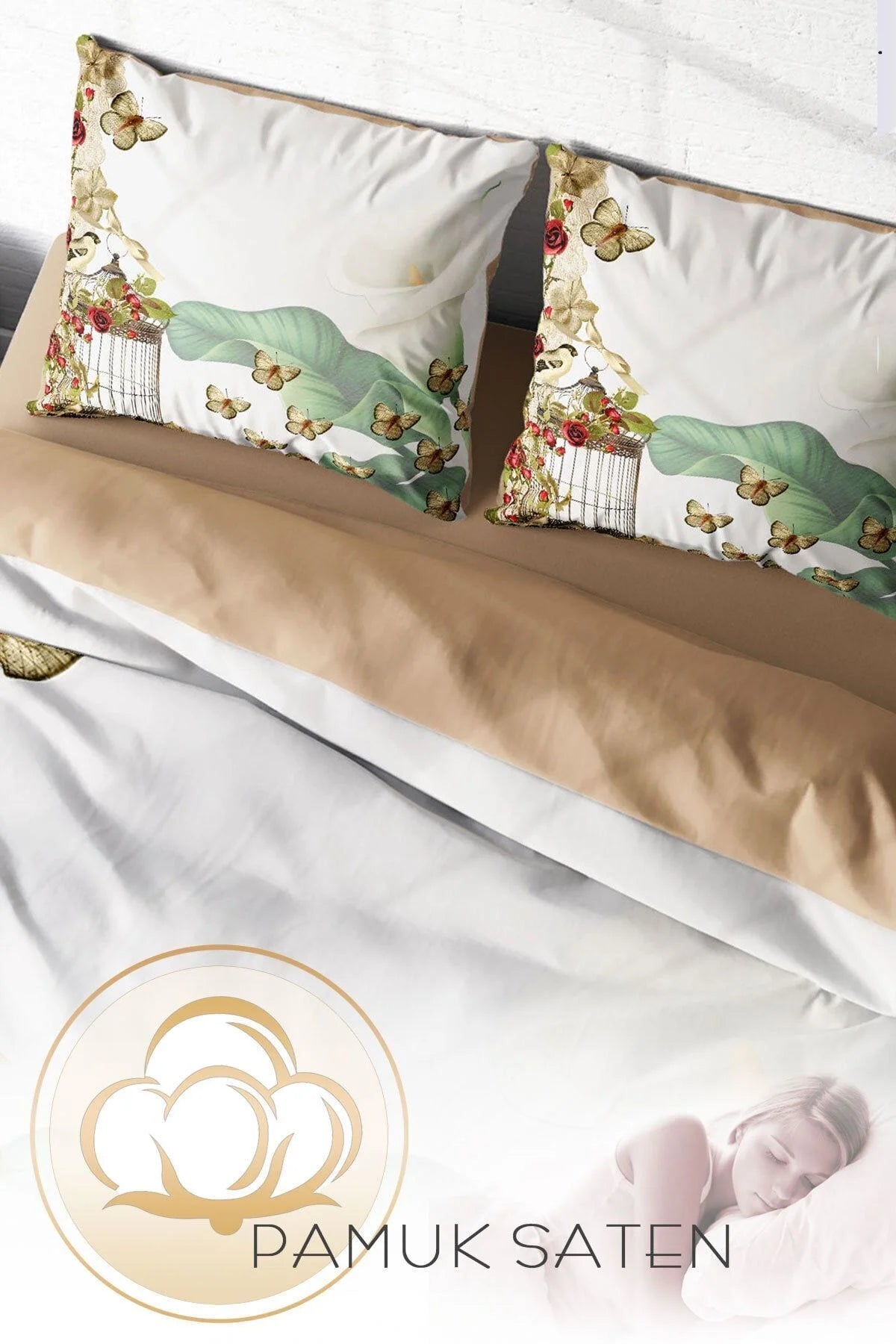 Butterflys 3D Çift Kişilik Nevresim Takımı