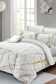 Çift Kişilik Nevresim Takımı Pamuk Saten Çift Kişilik 3D Digital Marble Shiny