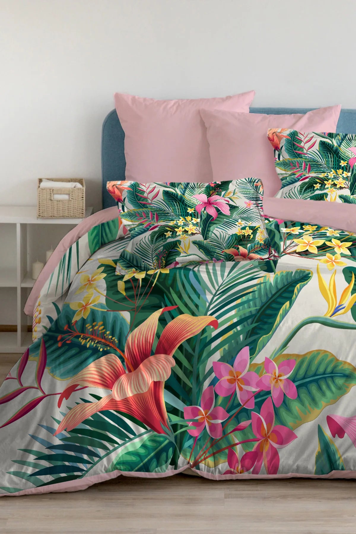 Çift Kişilik Nevresim %100 Pamuk Oeko-tex®Sertifikalı Özel Dokuma Palm