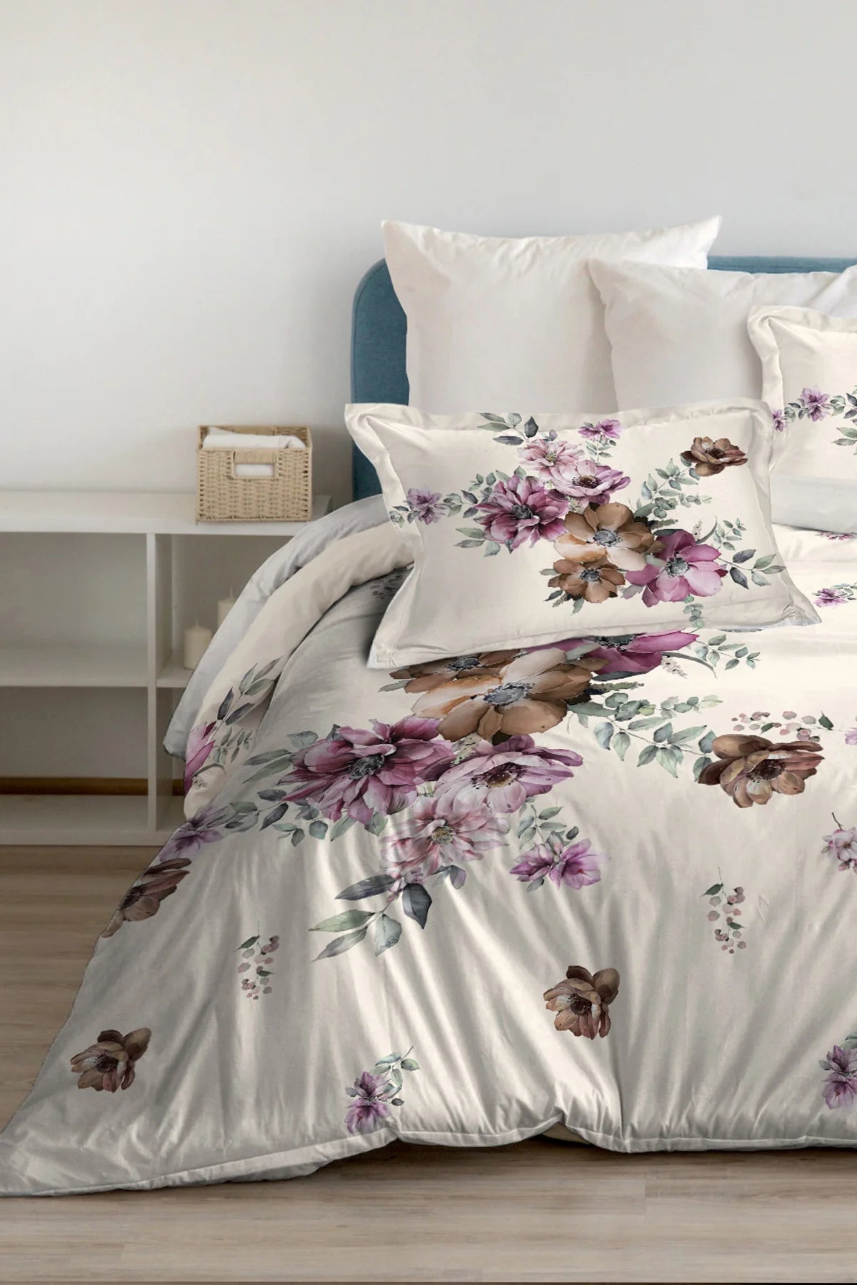 Çift Kişilik Nevresim %100 Pamuk Oeko-tex®Sertifikalı Özel Dokuma Son Bahar Gülü