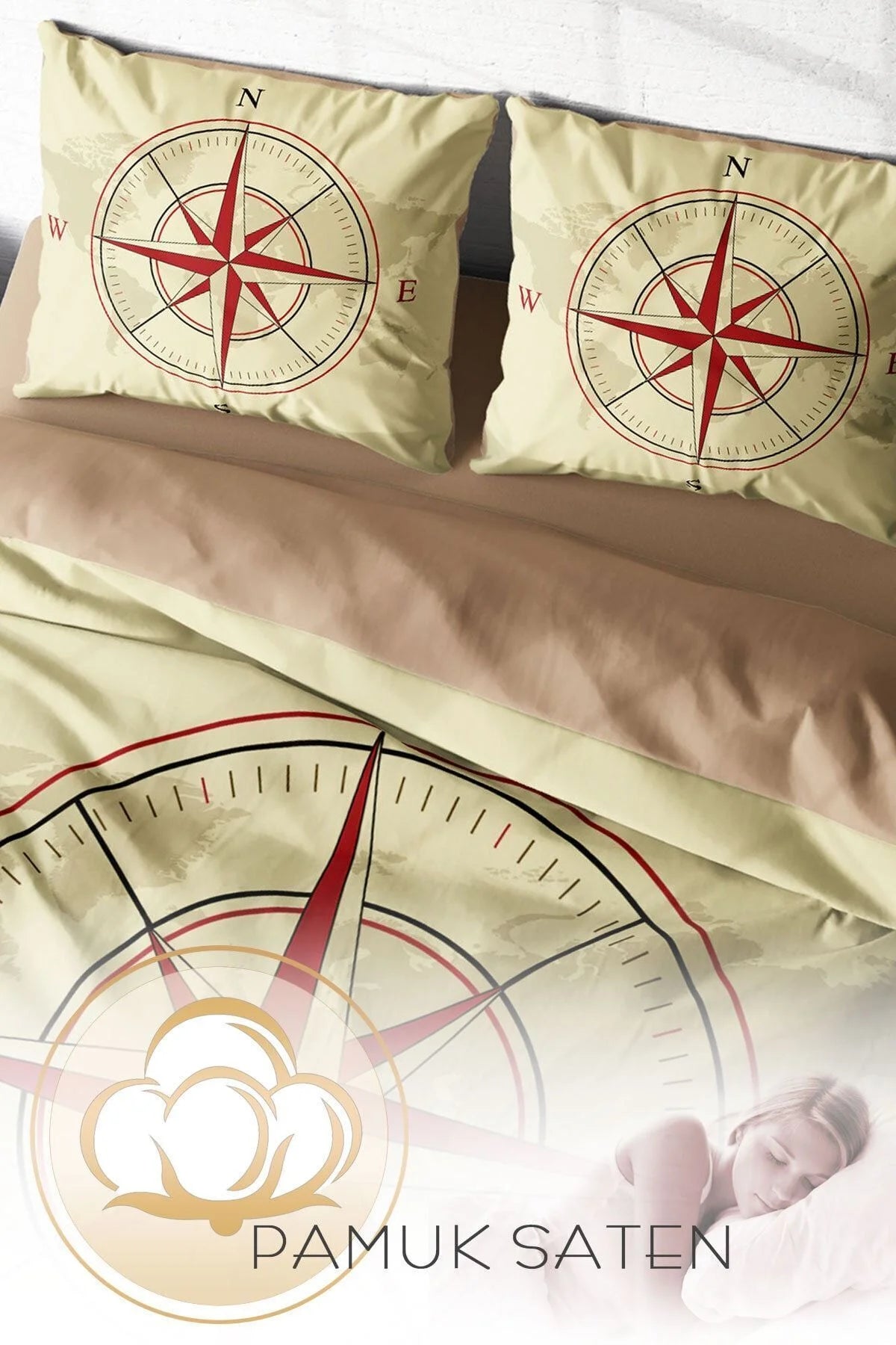 Compass Klasik Çift Kişilik Nevresim Takımı