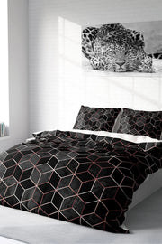 Gold Cube 3D Pamuk Saten Çift Kişilik Nevresim Takımı