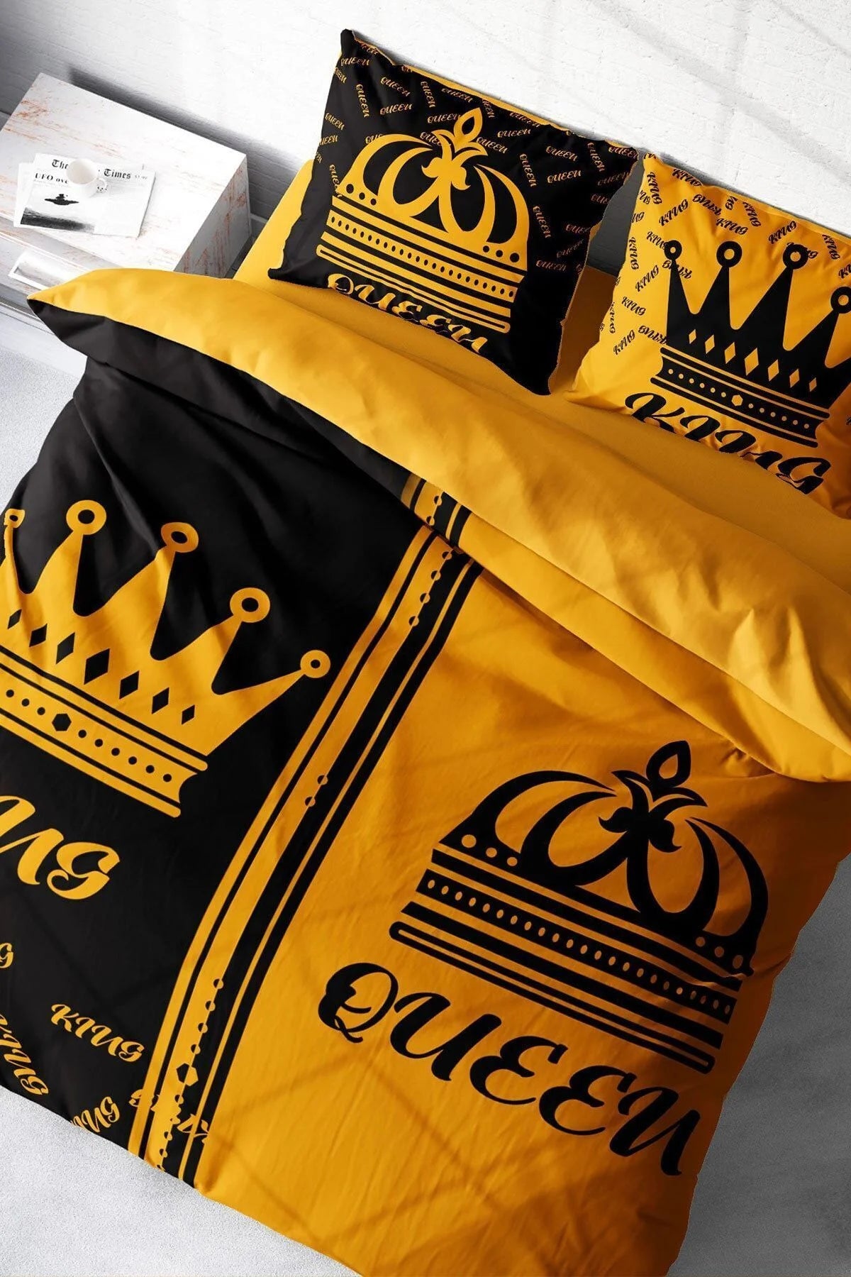 King-Queen 3D Pamuk Saten Çift Kişilik Nevresim Takımı