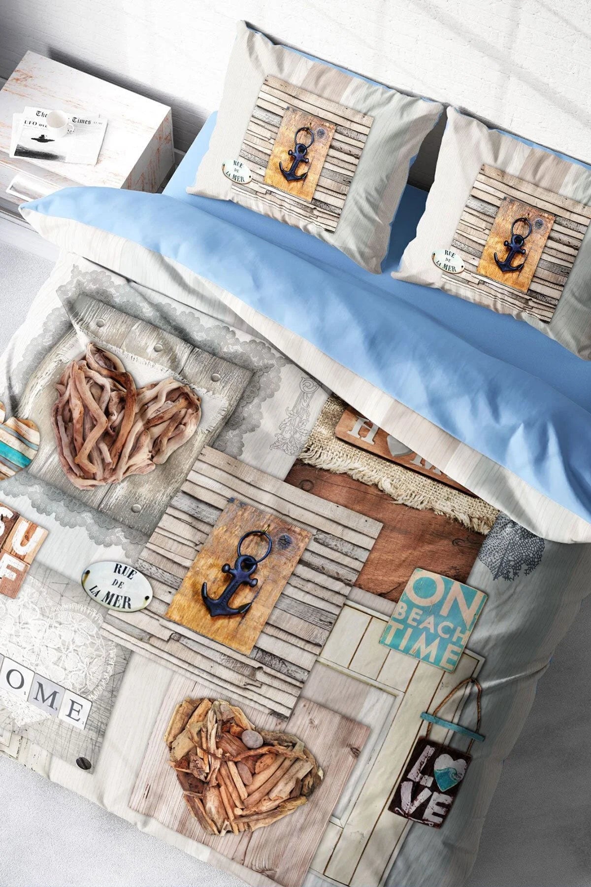 La Mer 3D Dijital Baskılı Çift Kişilik Nevresim Takımı