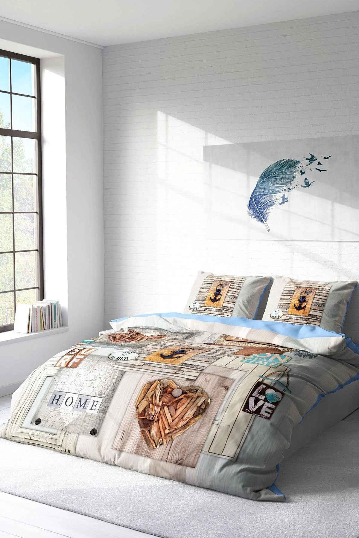 La Mer 3D Dijital Baskılı Çift Kişilik Nevresim Takımı