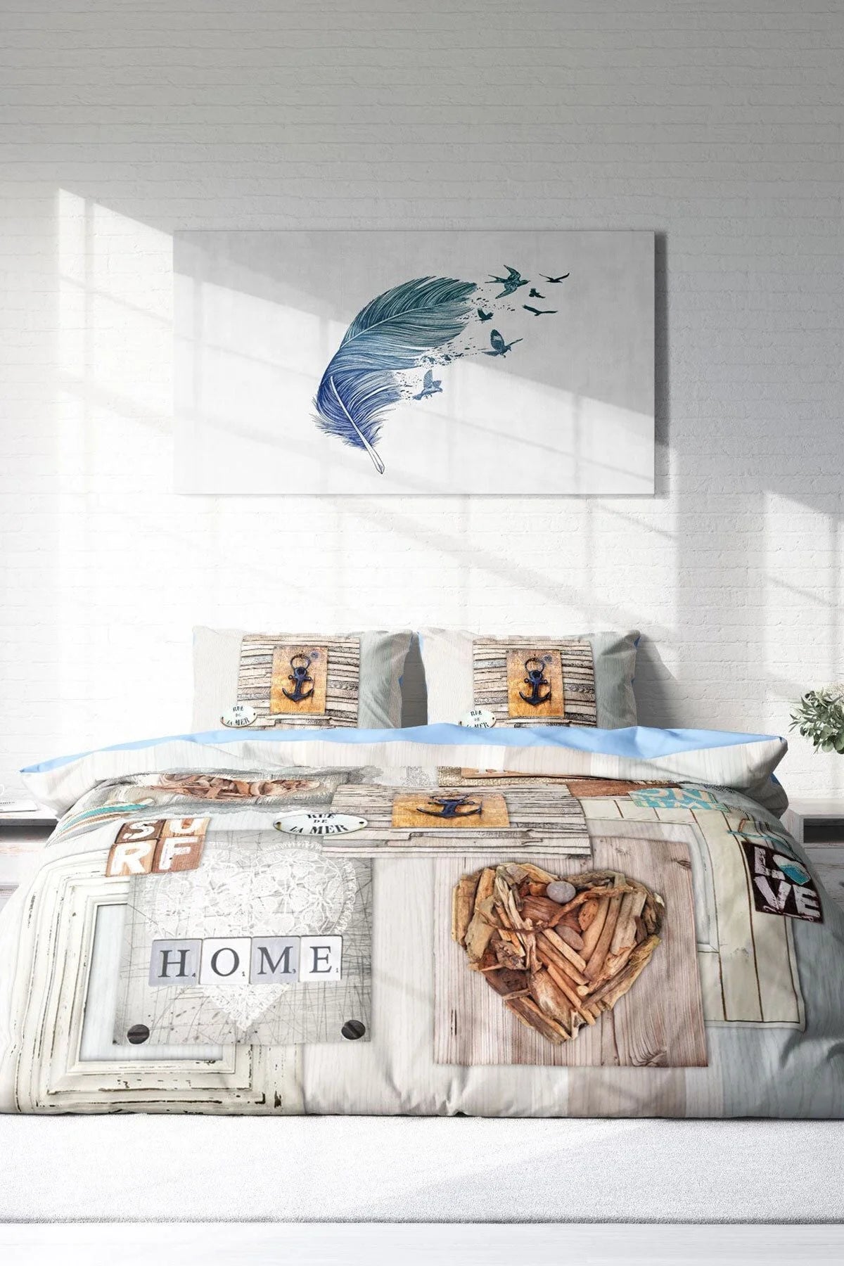 La Mer 3D Dijital Baskılı Çift Kişilik Nevresim Takımı