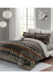 Leopar Çift Kişilik Nevresim Takımı Özel Dokuma Pamuk Saten Leopard Snake