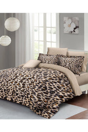 Leopar Çift Kişilik Nevresim Takımı Özel Dokuma Pamuk Saten Small Leopard