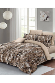 Leopar Çift Kişilik Nevresim Takımı Özel Dokuma Pamuk Saten Wall Snake