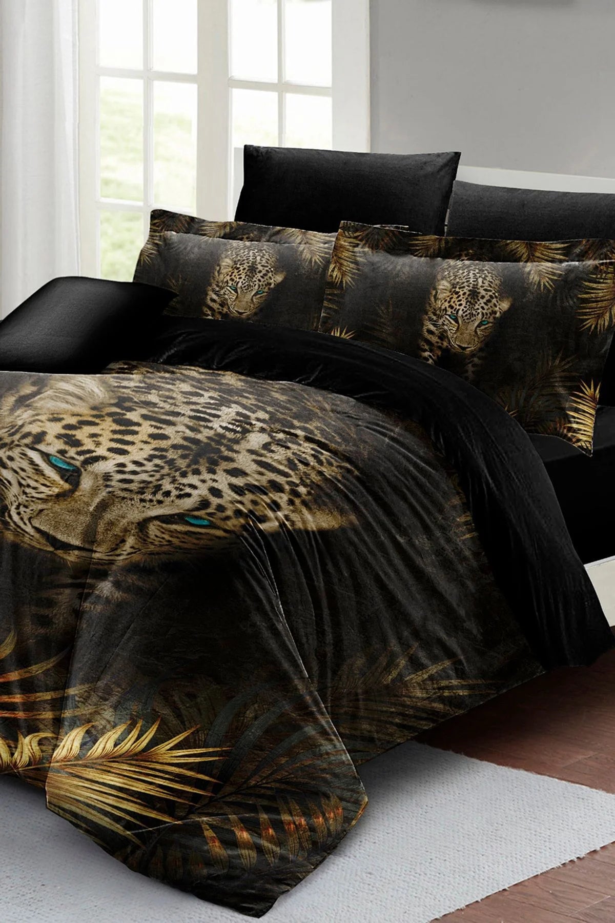 Lepoar çift Kişilik Nevresim Takımı Özel Dokuma Pamuk Saten 3D Özel Tasarım Lepoar