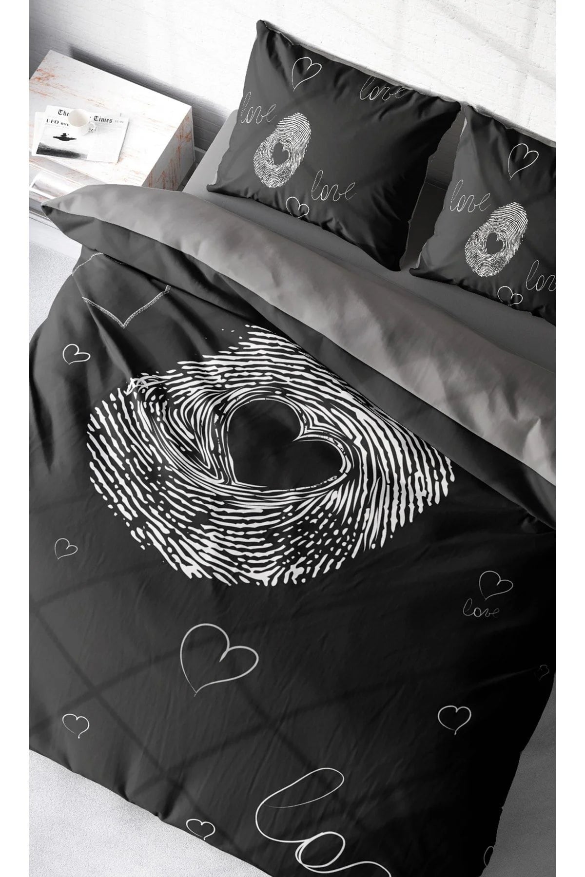 Love Sign Romantik Çift Kişilik Nevresim Takımı
