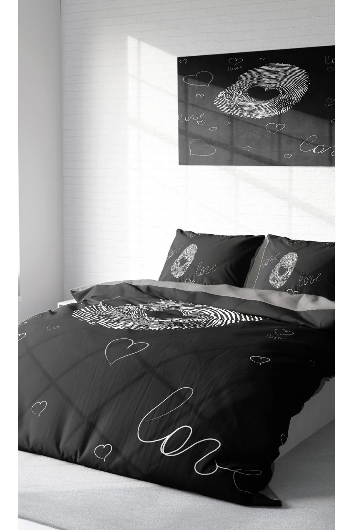 Love Sign Romantik Çift Kişilik Nevresim Takımı