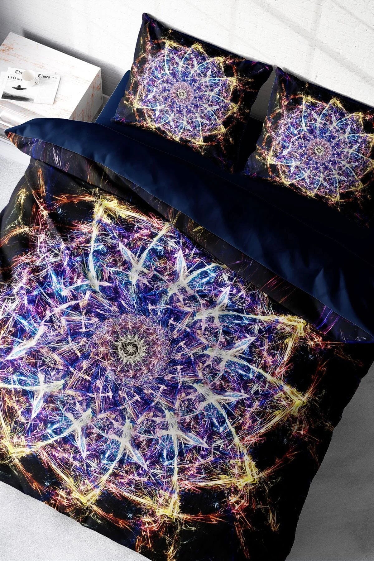 Mandala 1 3D Pamuk Saten Çift Kişilik Nevresim Takımı